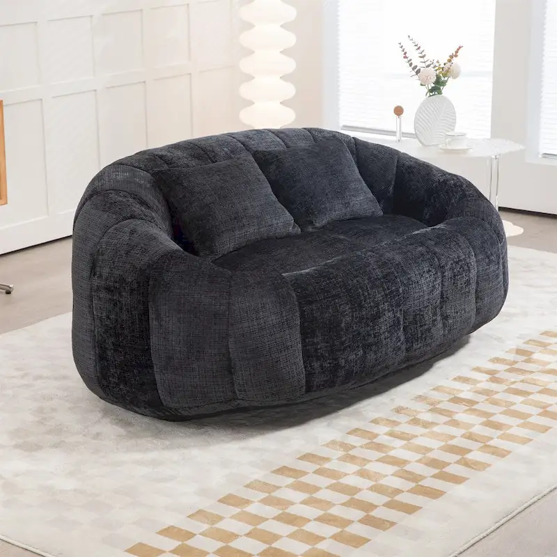 Fauteuil poire paresseux en chenille