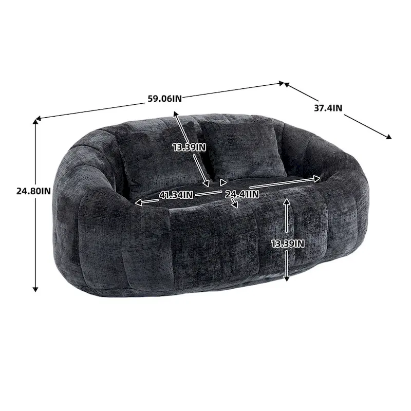 Fauteuil poire paresseux en chenille