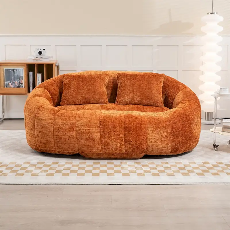 Fauteuil poire paresseux en chenille