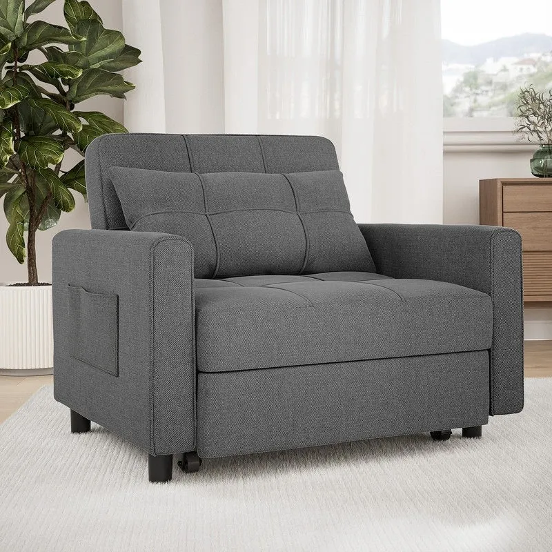 Canapé-lit convertible 3-en-1, Canapé-chaise dépliable, Lit pliant convertible pour salon