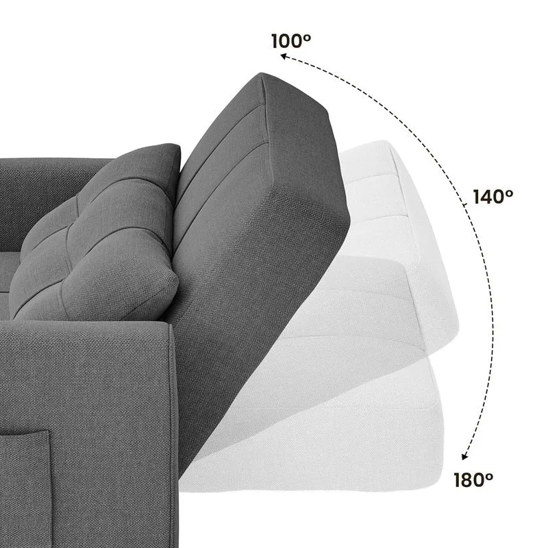 Canapé-lit convertible 3-en-1, Canapé-chaise dépliable, Lit pliant convertible pour salon