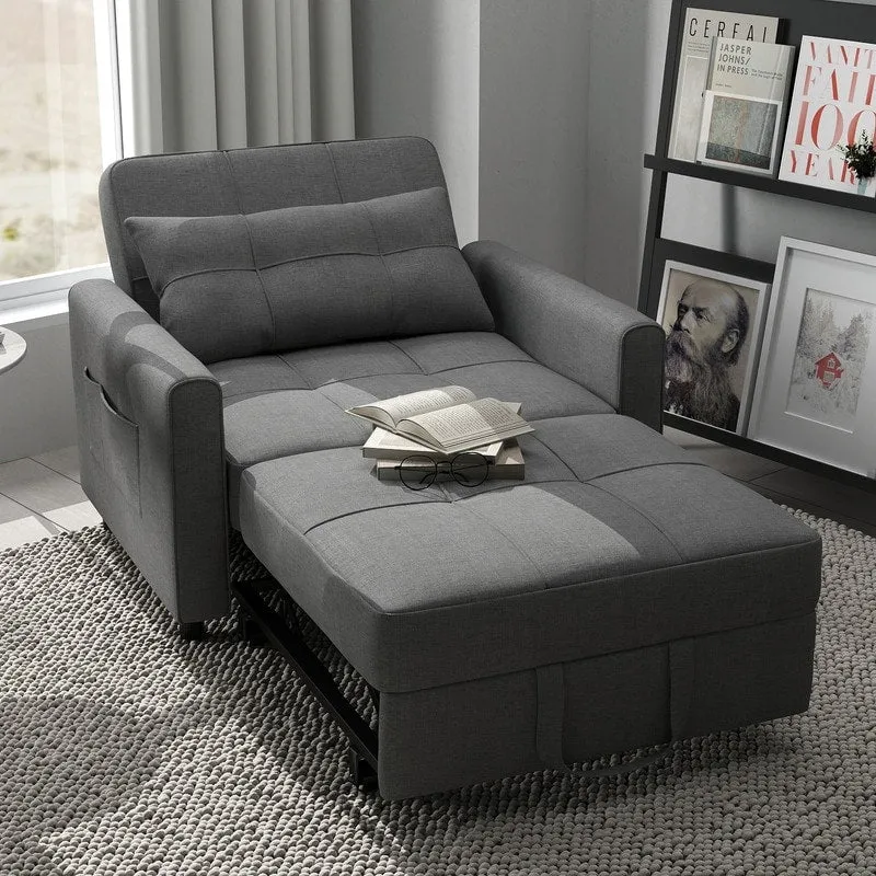 Canapé-lit convertible 3-en-1, Canapé-chaise dépliable, Lit pliant convertible pour salon