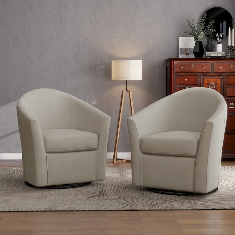 Lot de 2 fauteuils pivotants modernes avec accoudoirs pour salon