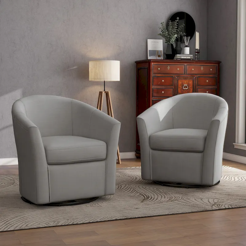 Lot de 2 fauteuils pivotants modernes avec accoudoirs pour salon