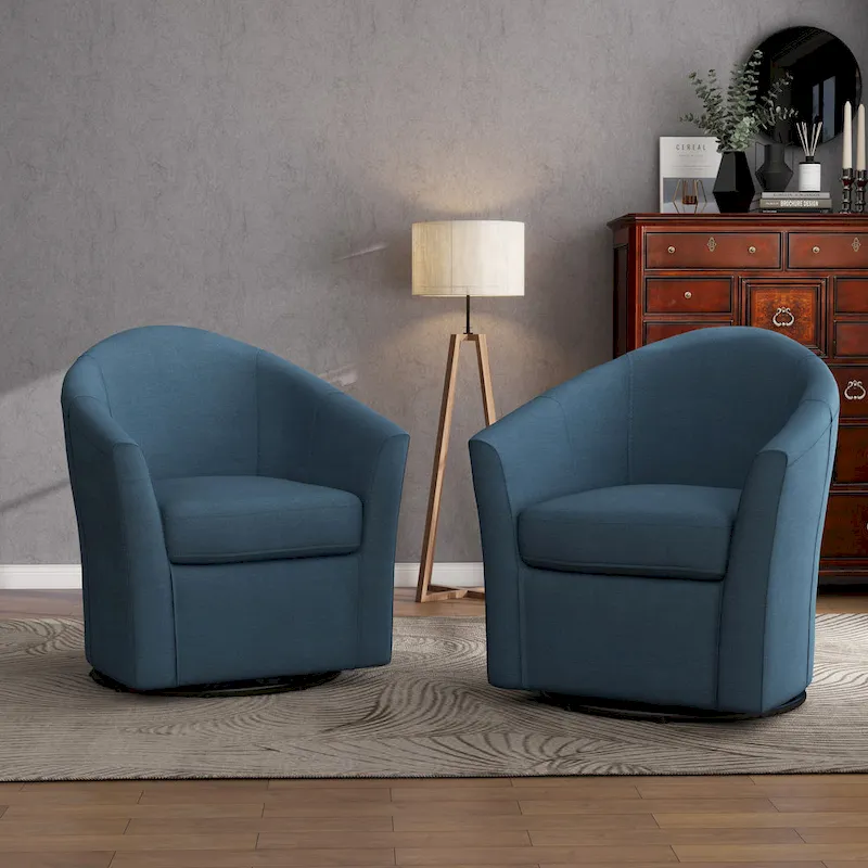 Lot de 2 fauteuils pivotants modernes avec accoudoirs pour salon