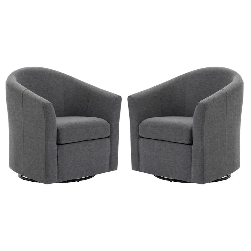 Lot de 2 fauteuils pivotants modernes avec accoudoirs pour salon