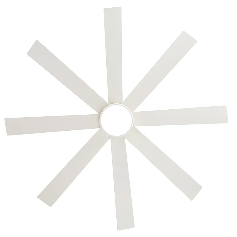 Ventilateur de plafond de 65 pouces à 8 pales noires avec lumière LED et télécommande