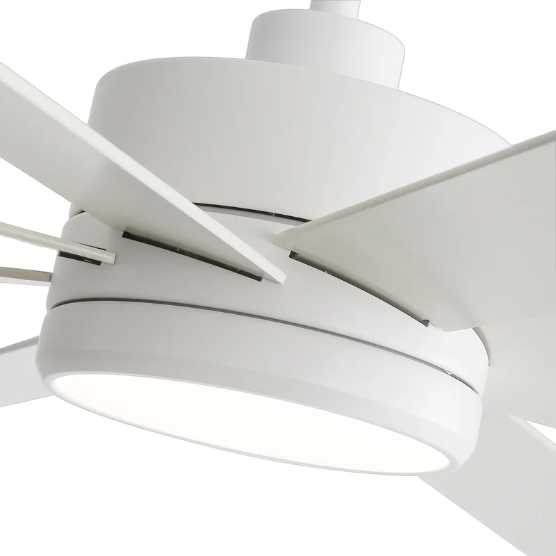 Ventilateur de plafond de 65 pouces à 8 pales noires avec lumière LED et télécommande