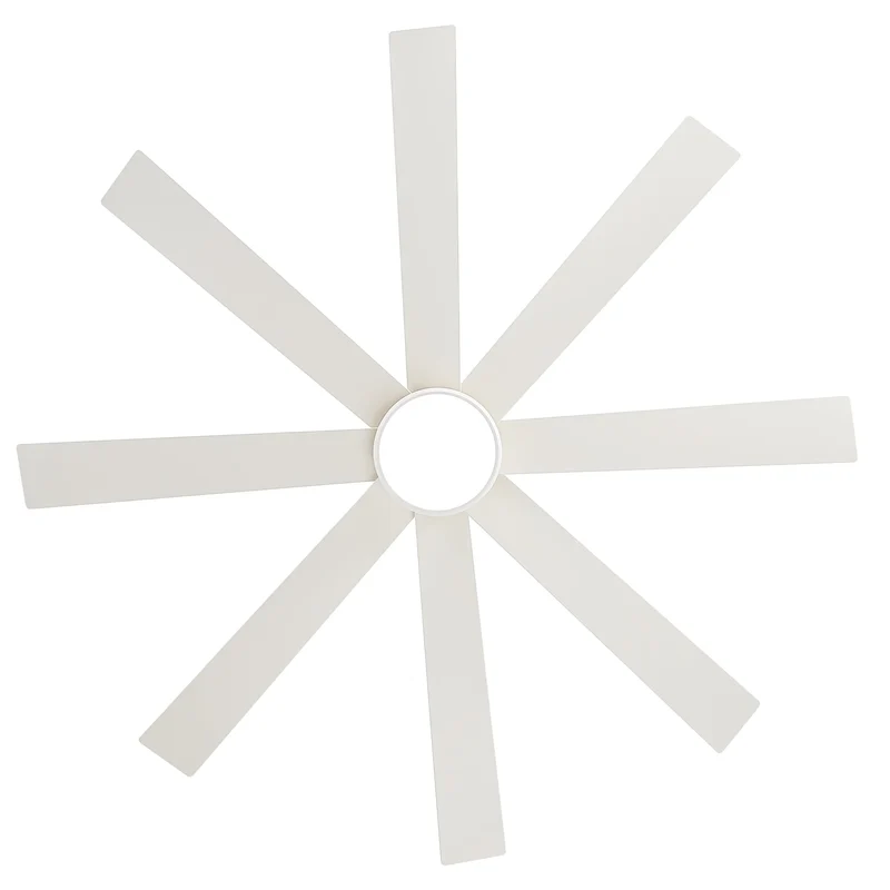Ventilateur de plafond de 65 pouces à 8 pales noires avec lumière LED et télécommande