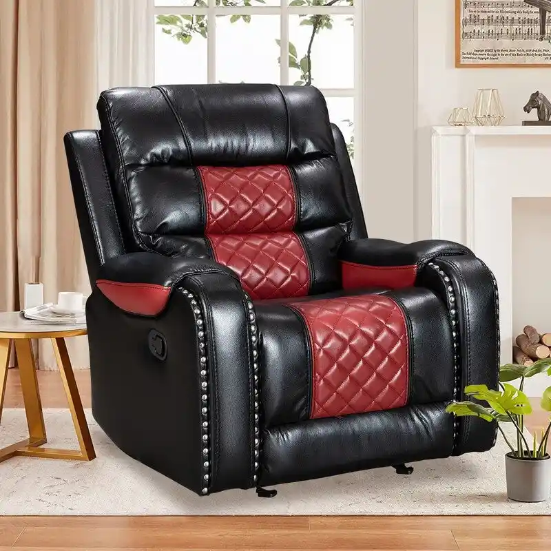 Grand fauteuil inclinable en similicuir de style américain pour salon