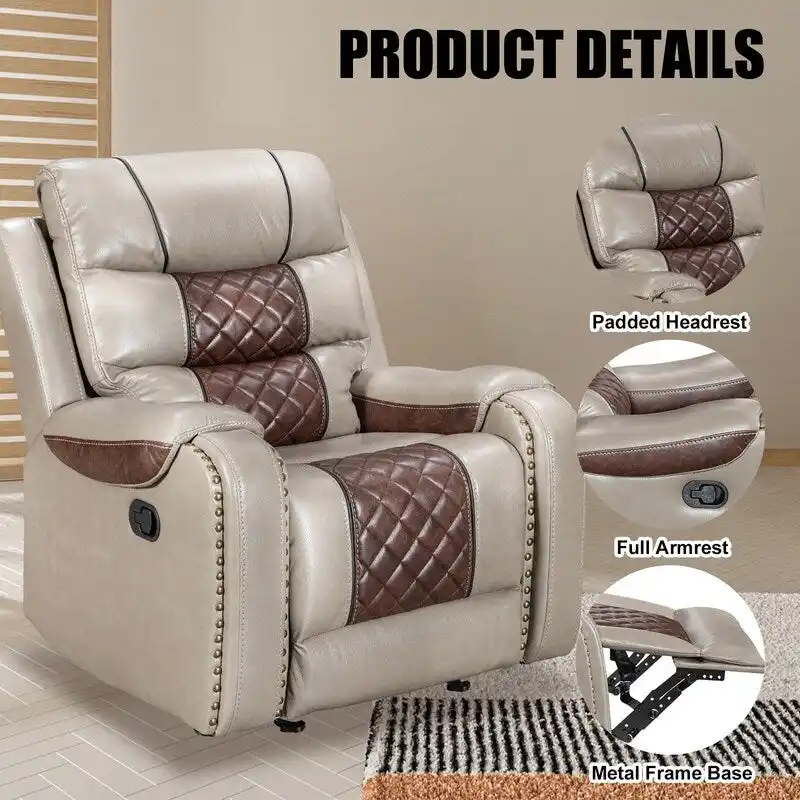 Grand fauteuil inclinable en similicuir de style américain pour salon