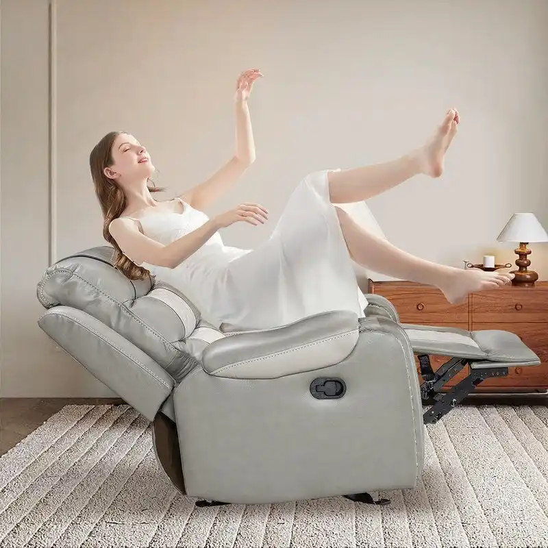 Grand fauteuil inclinable en similicuir de style américain pour salon