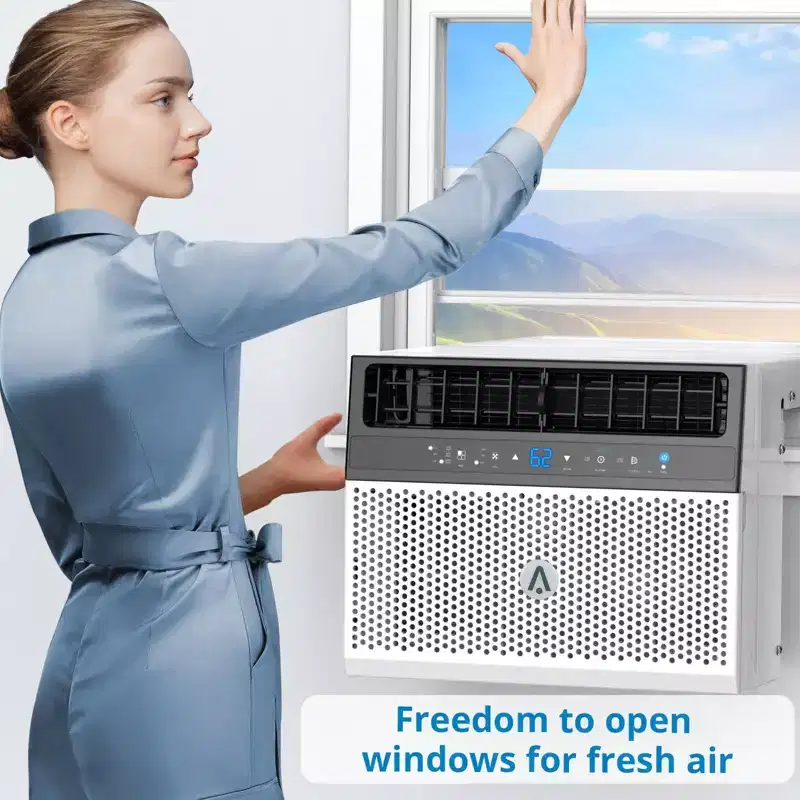 Climatiseur de fenêtre intelligent Acekool 6 000 BTU, climatiseur de pièce Wi-Fi avec télécommande, refroidissement silencieux pour pièces jusqu'à 23 m²