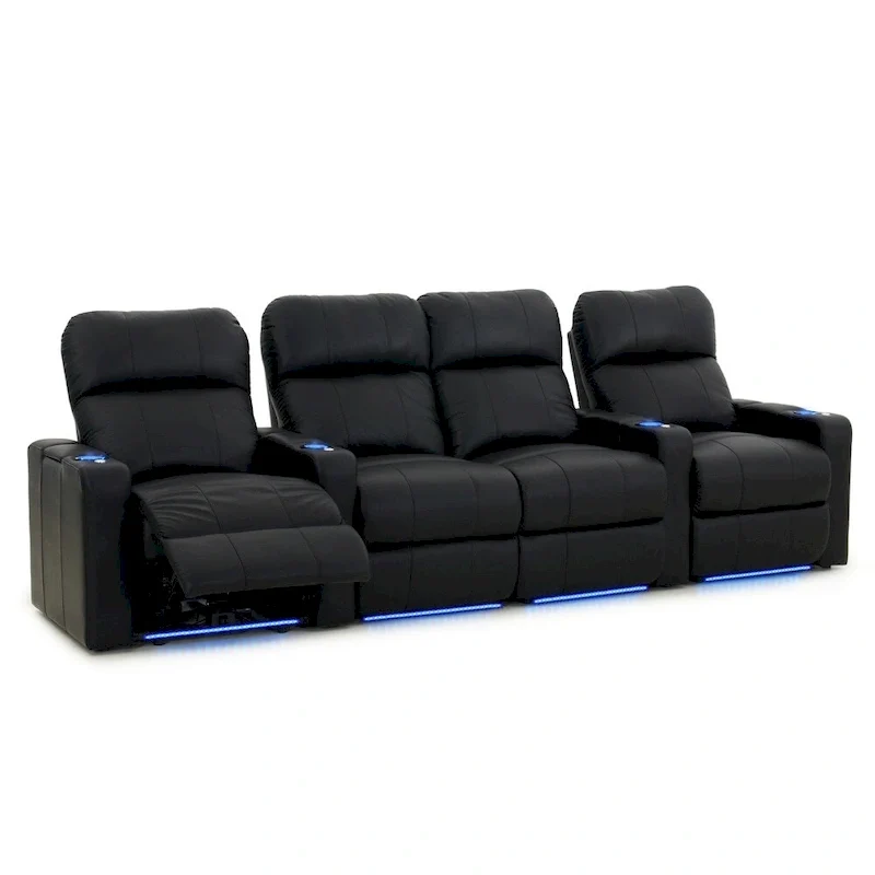 Ensemble de sièges de cinéma maison en cuir Octane Turbo XL700 (rangée de 4)