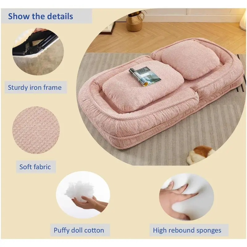 Canapé paresseux, 5 positions réglables, pour s'asseoir, dormir, plier, convient pour la chambre à coucher, le salon