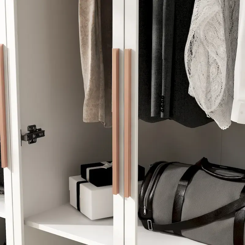 47,2 Grande Armoire LED Lumineuse Placard à Portes en Verre Entièrement en Verre