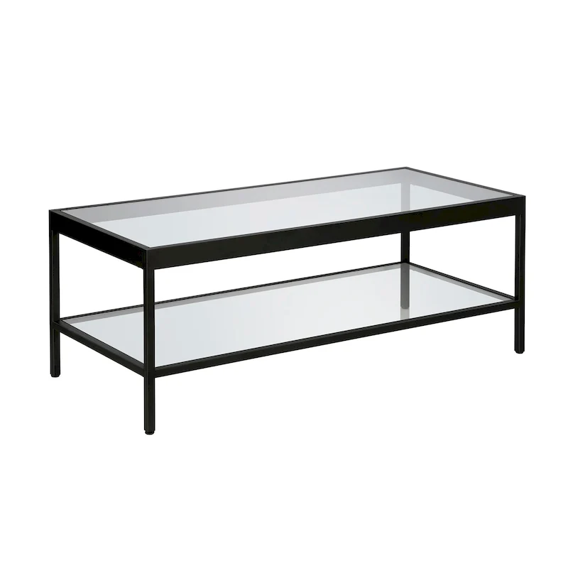 Table basse Alexis en métal et verre