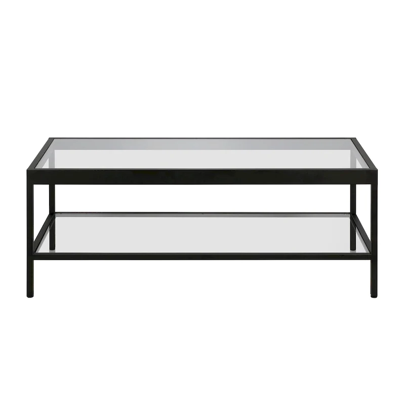 Table basse Alexis en métal et verre
