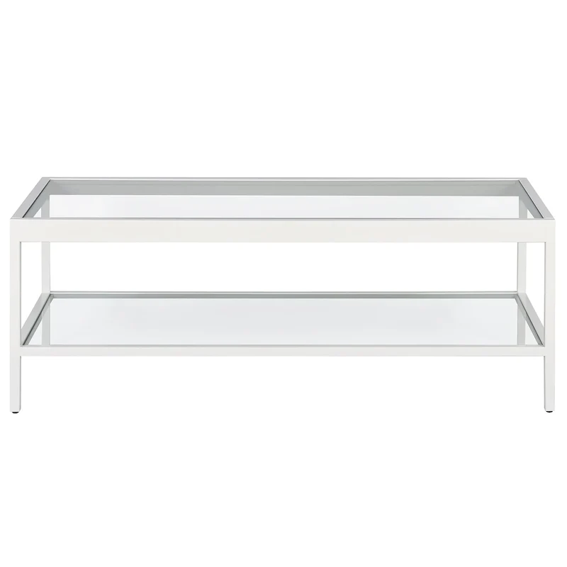 Table basse Alexis en métal et verre
