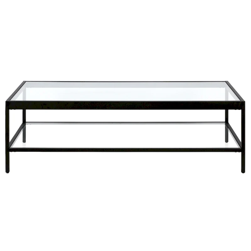 Table basse Alexis en métal et verre