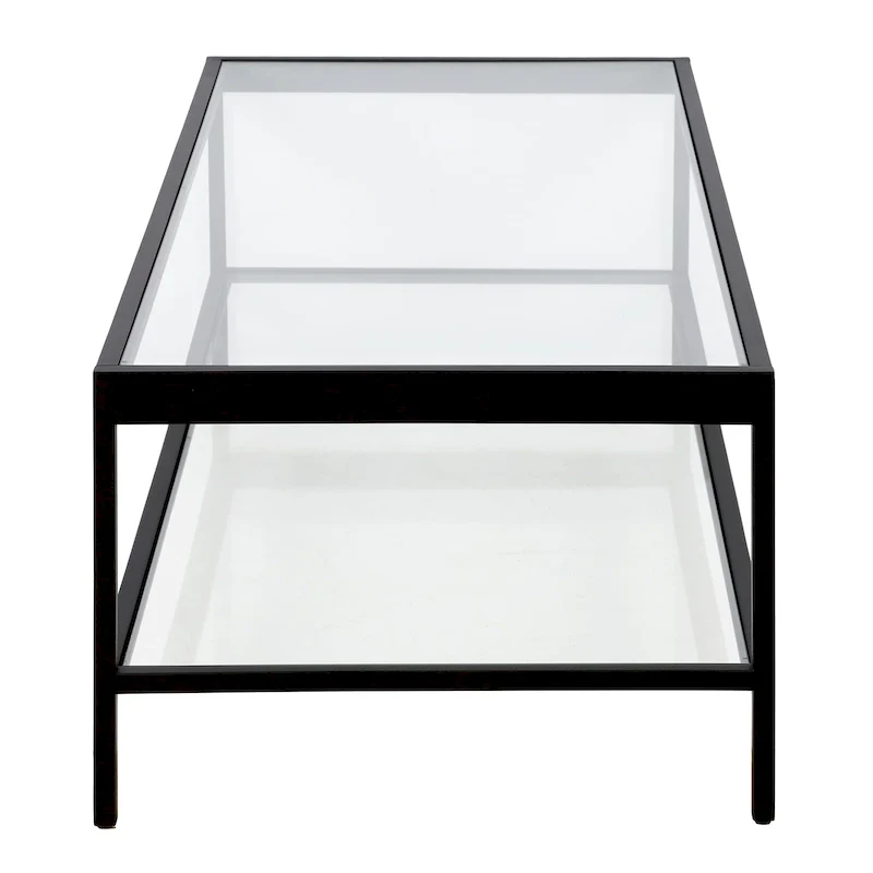 Table basse Alexis en métal et verre