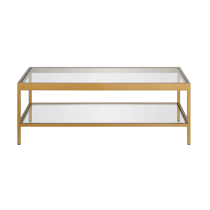 Table basse Alexis en métal et verre