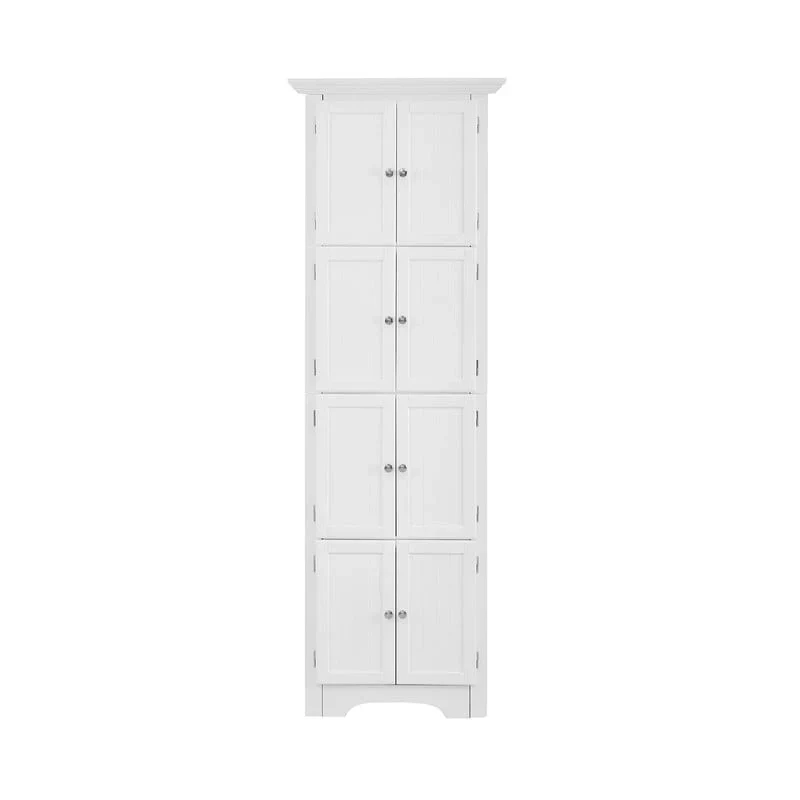Meuble d'angle de rangement haut avec 8 portes et 4 étagères