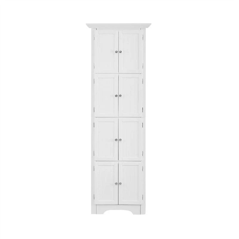 Meuble d'angle de rangement haut avec 8 portes et 4 étagères