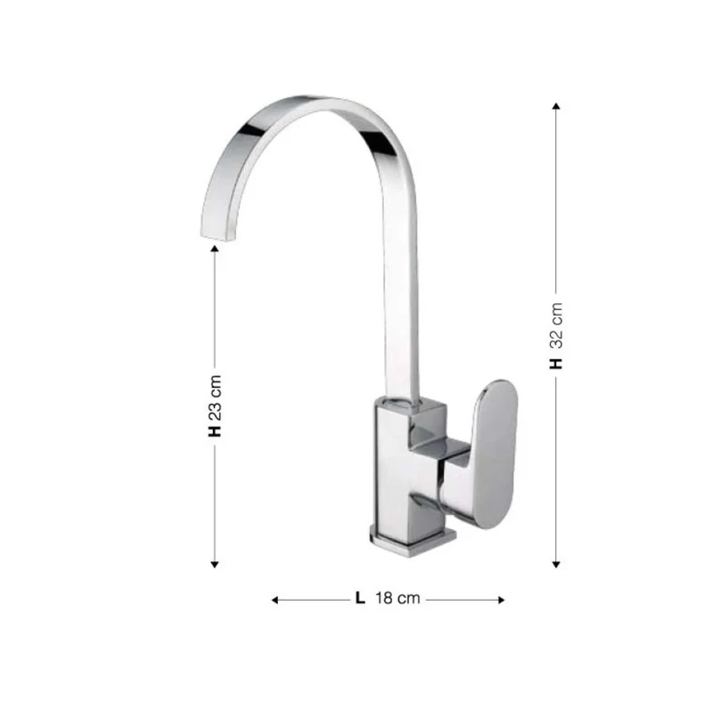 Miscelatore lavello cucina finitura cromo Samarcanda