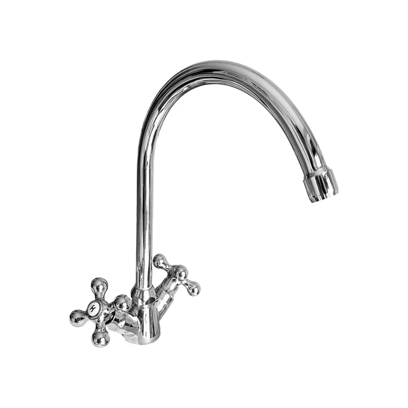 Miscelatore cucina con manopole a croce finitura cromo Biella