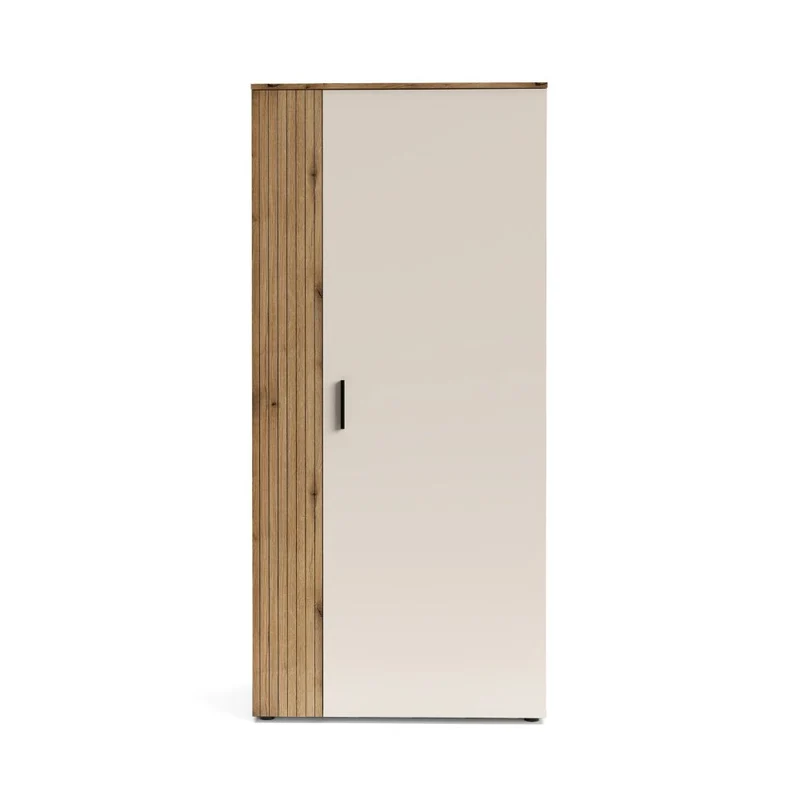 Armadio 2 ante in cashmere e listelli verticali rovere evoque 90x55x195 Frezo08
