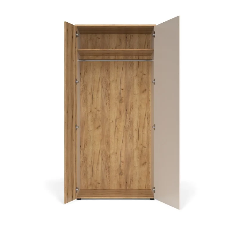 Armadio 2 ante in cashmere e listelli verticali rovere evoque 90x55x195 Frezo08