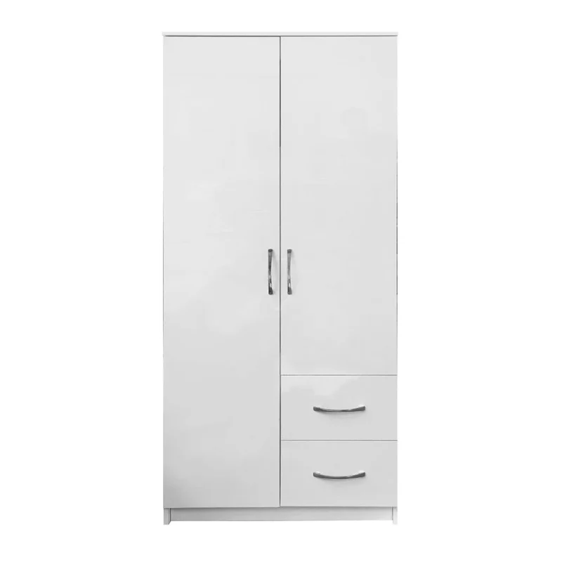 Armadio multiuso 2 ante e 2 cassetti 76x50x180H colore bianco Niceville