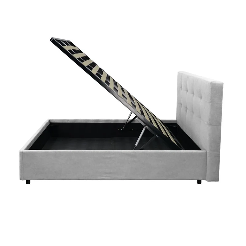 Letto singolo con contenitore Ascoli 100x208x127H tessuto Enjoy grigio