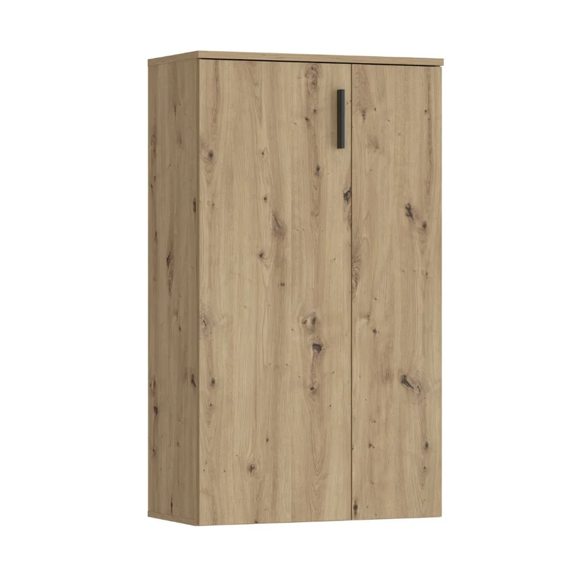 Mobile multiuso scarpiera 2 ante con 5 ripiani colore rovere 69x34x120H Lucio