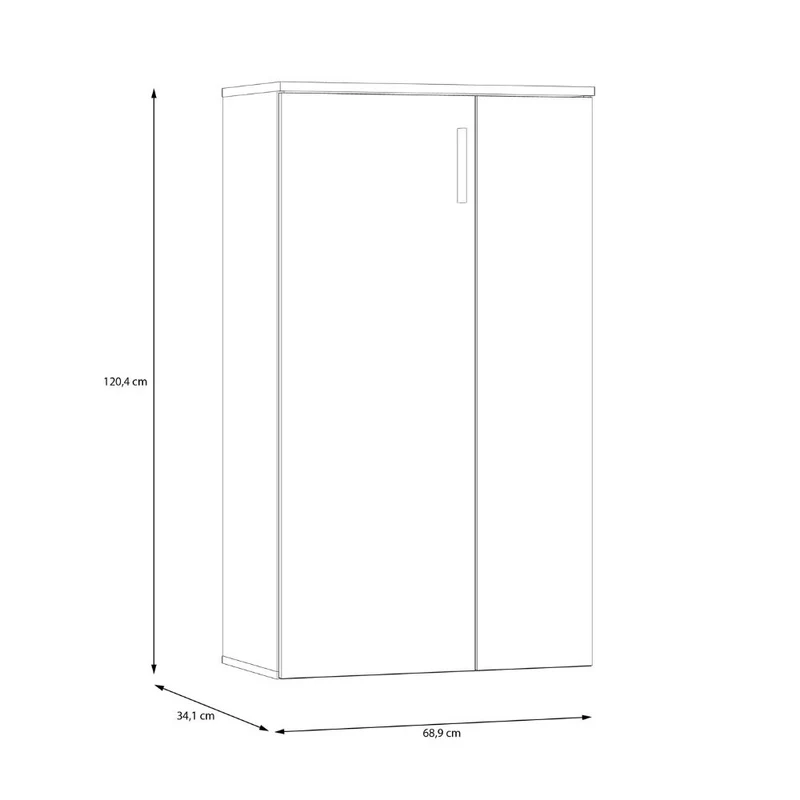 Mobile multiuso scarpiera 2 ante con 5 ripiani colore rovere 69x34x120H Lucio