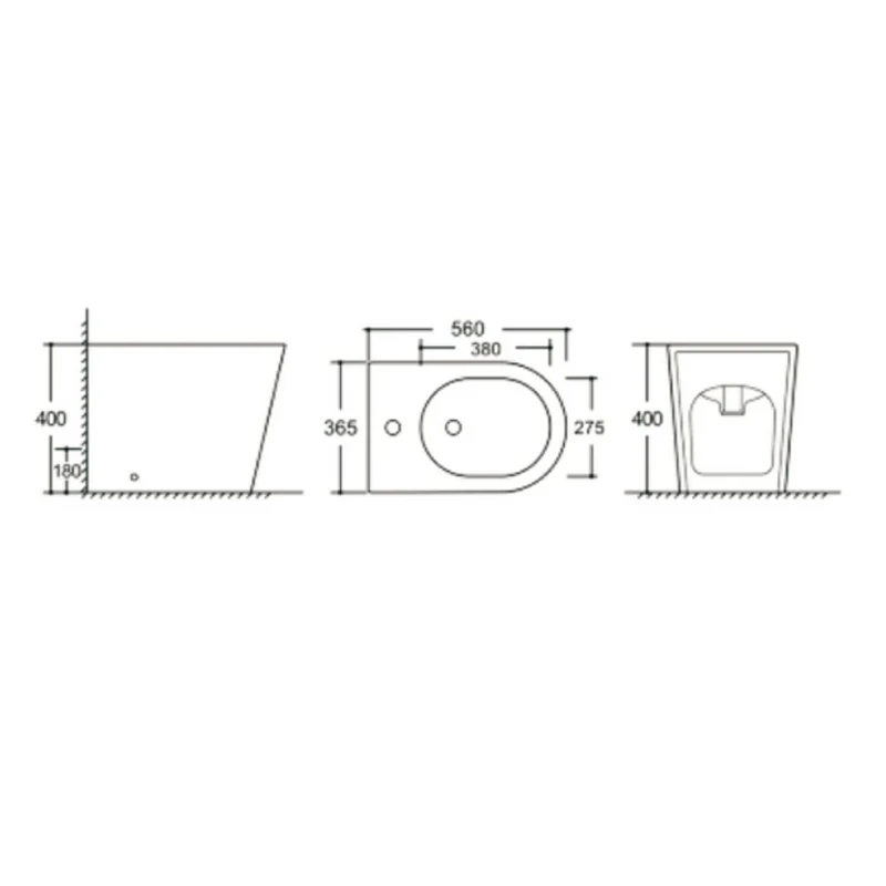 Bidet a pavimento bianco lucido YJ-1380F