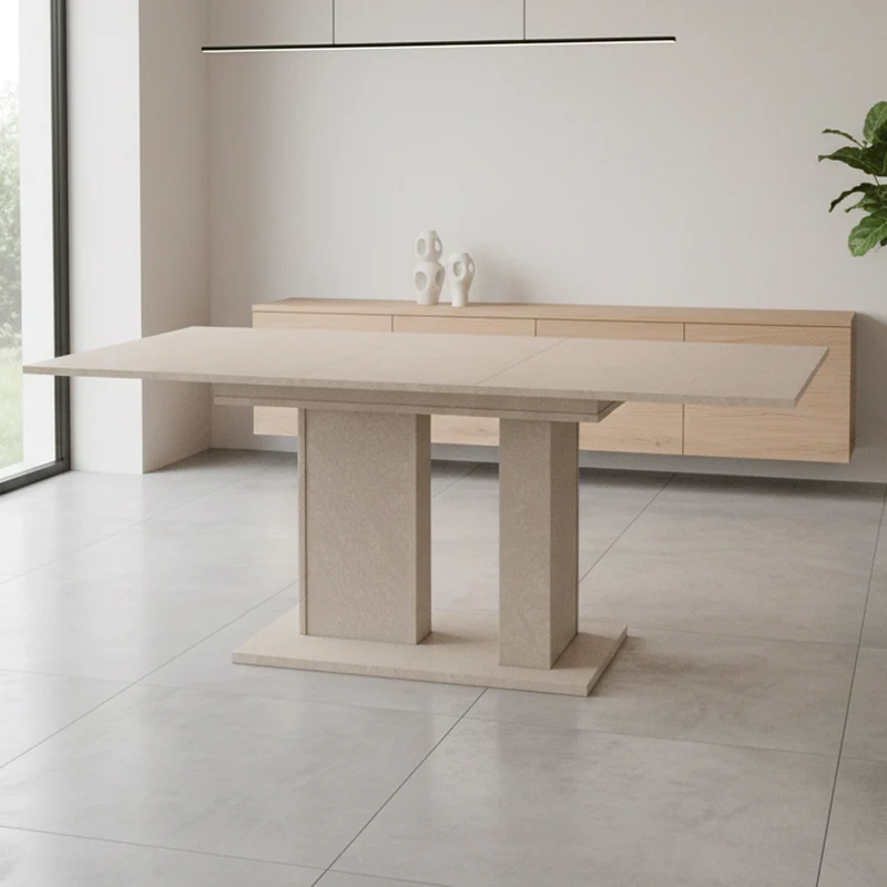 Tavolo allungabile con allunga centrale 40 cm colore cashmere 130x85x75H Sone
