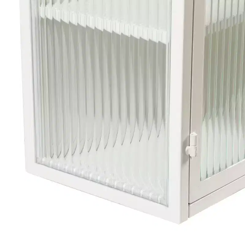 Meuble haut moderne à 2 portes Okak avec portes vitrées de rangement à 3 niveaux pour entrée/salle à manger/salon/cuisine