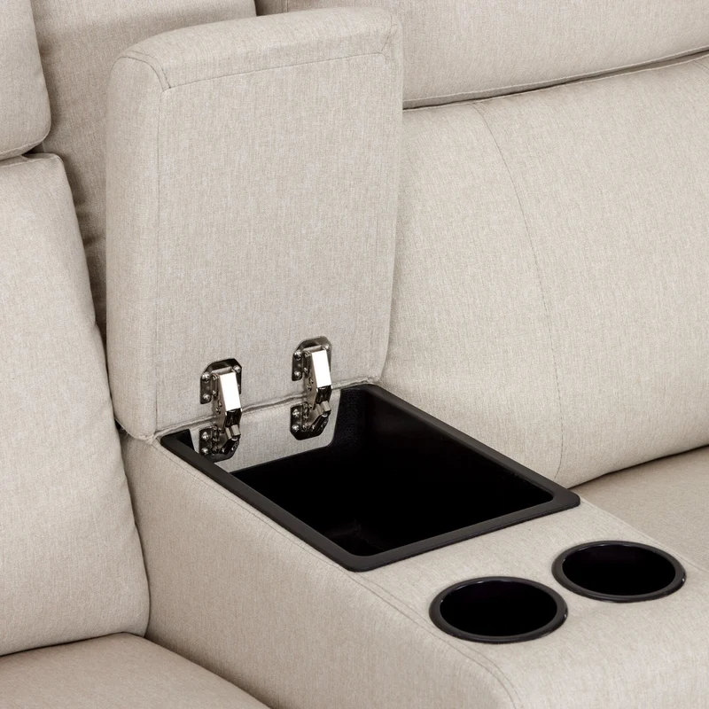 Canapé inclinable électrique MCombo 60,2 po avec massage et double chauffage, appuie-tête réglable, ports USB et Type C, tissu