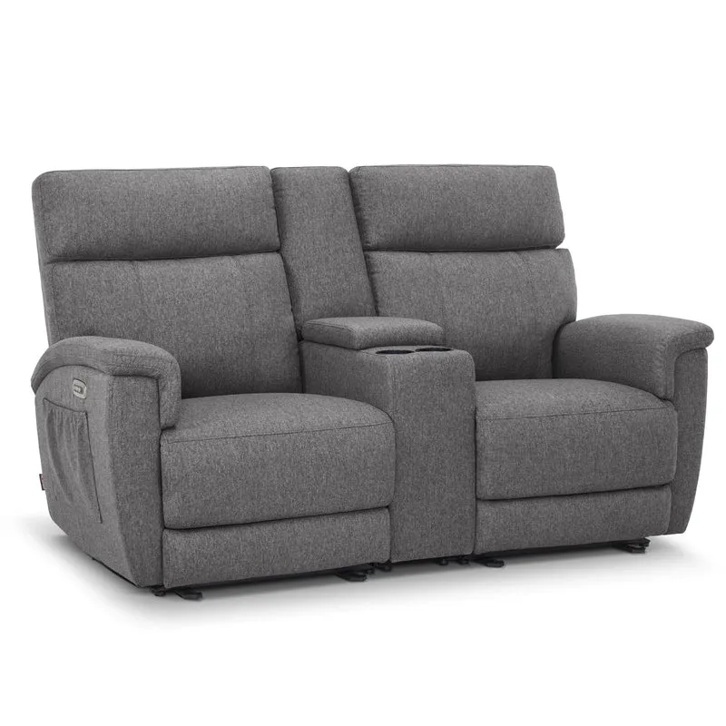 Canapé inclinable électrique MCombo 60,2 po avec massage et double chauffage, appuie-tête réglable, ports USB et Type C, tissu