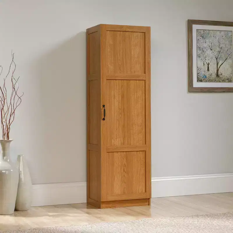 Meuble de rangement pour garde-manger - Chêne Highland, style traditionnel, 3 étagères réglables