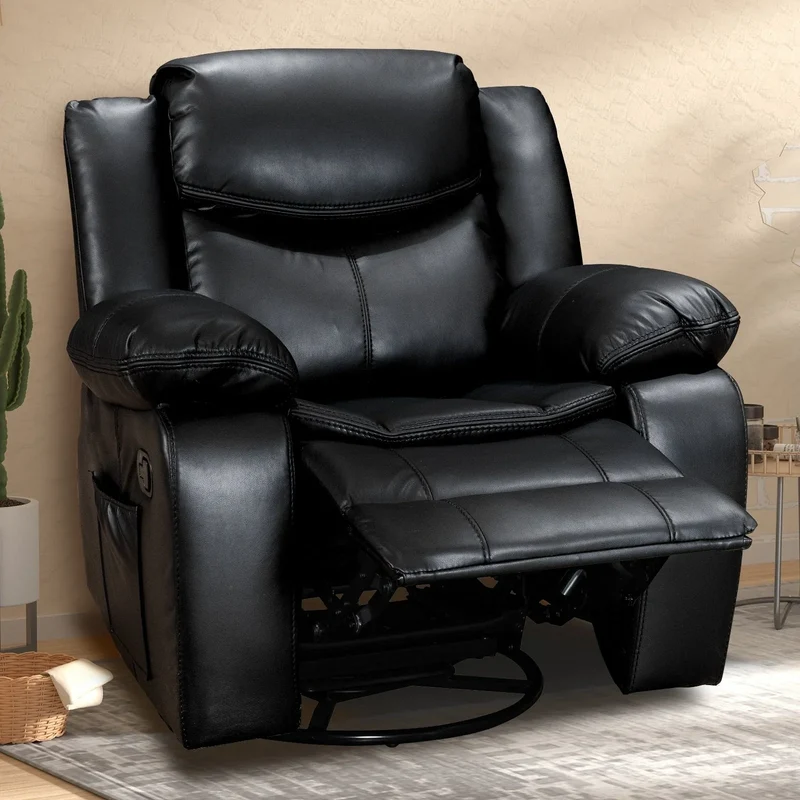 Fauteuil inclinable massant et chauffant en cuir, assise large et durable