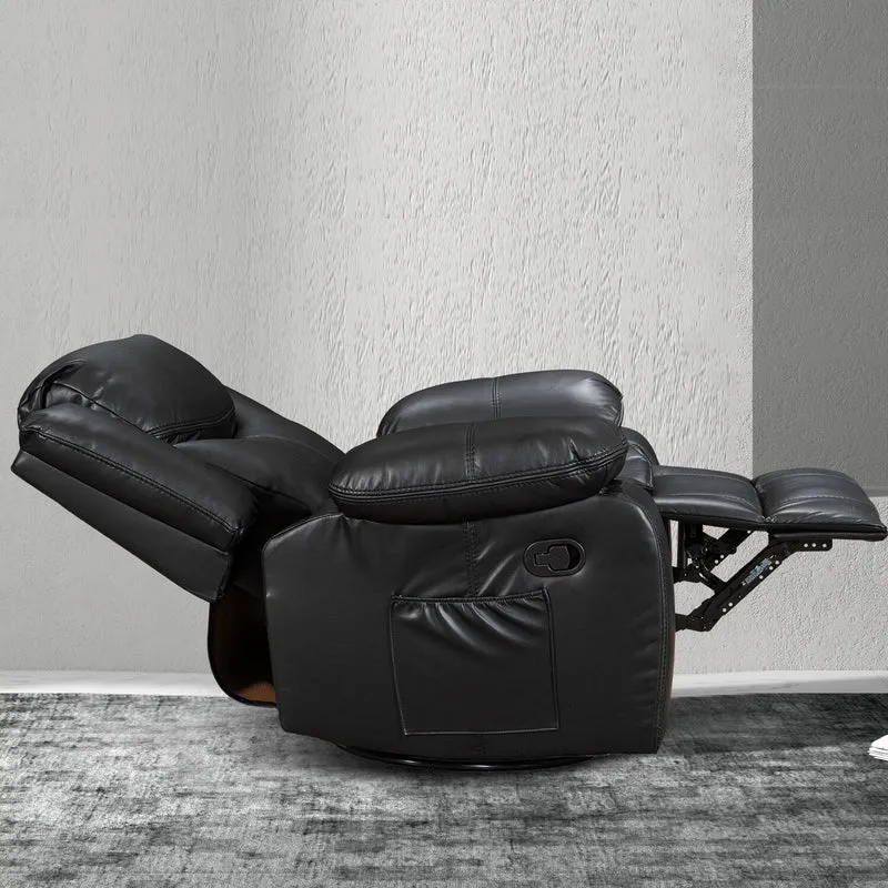 Fauteuil inclinable massant et chauffant en cuir, assise large et durable