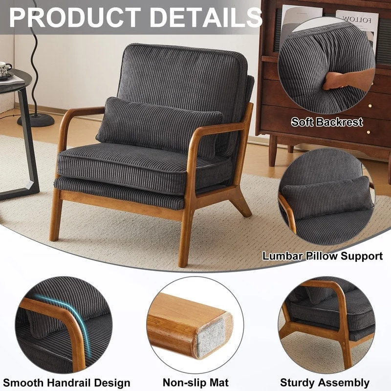 Fauteuil d'appoint rembourré Mid-Century Modern