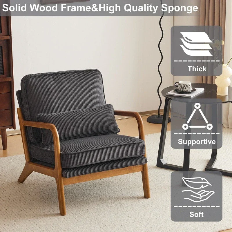 Fauteuil d'appoint rembourré Mid-Century Modern