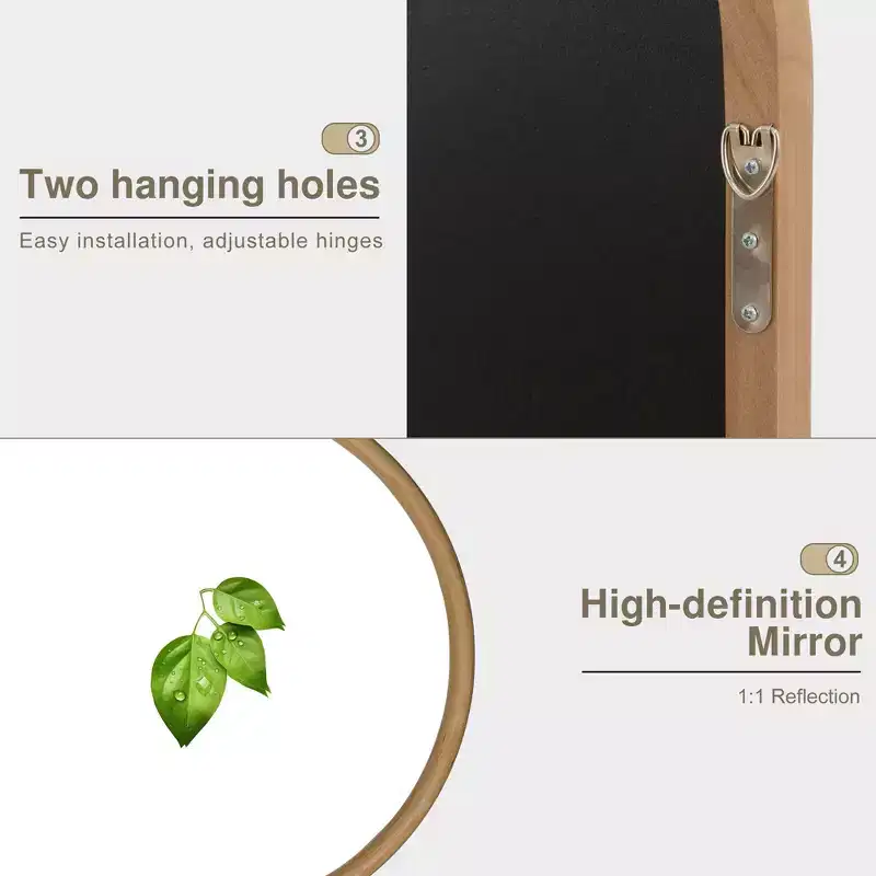 Miroir mural marron avec cadre en bois massif classique sculpté de 94 cm (37 po) de large x 180 cm (71 po) de haut avec fond en rotin