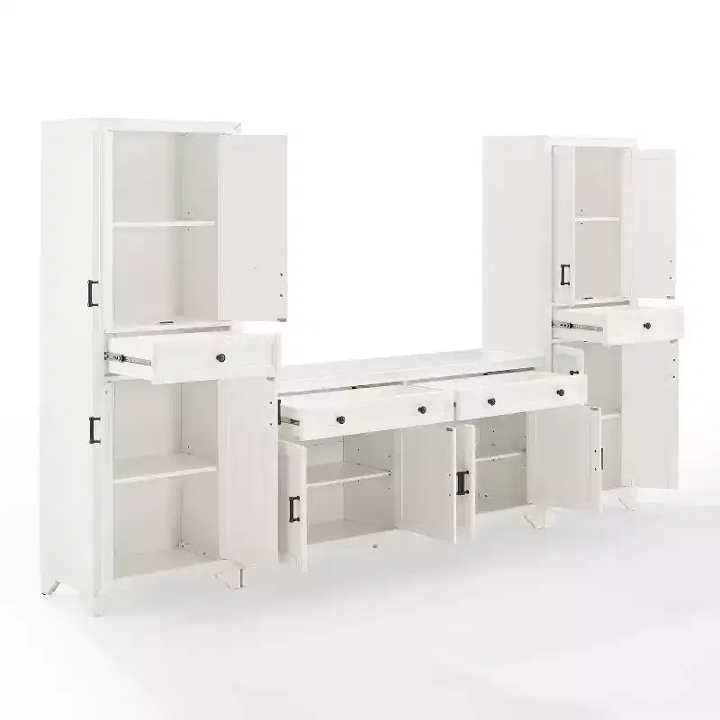 Ensemble buffet et garde-manger 3 pièces Tara aspect vieilli - Crosley