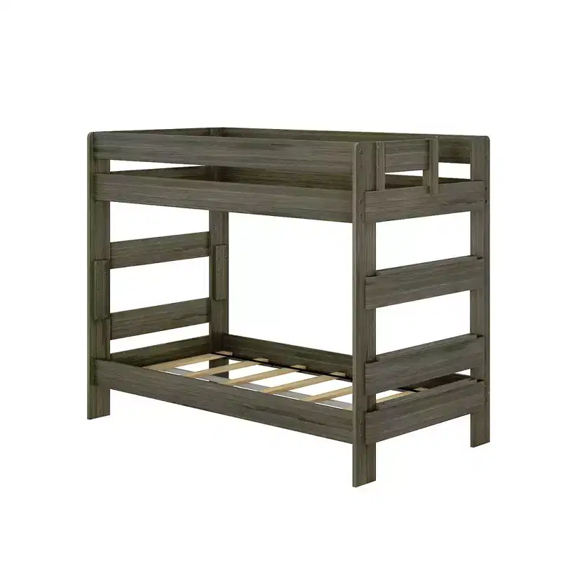 Lit superposé double en bois massif Plank+Beam pour adulte