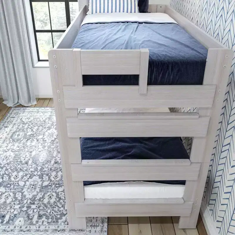 Lit superposé double en bois massif Plank+Beam pour adulte